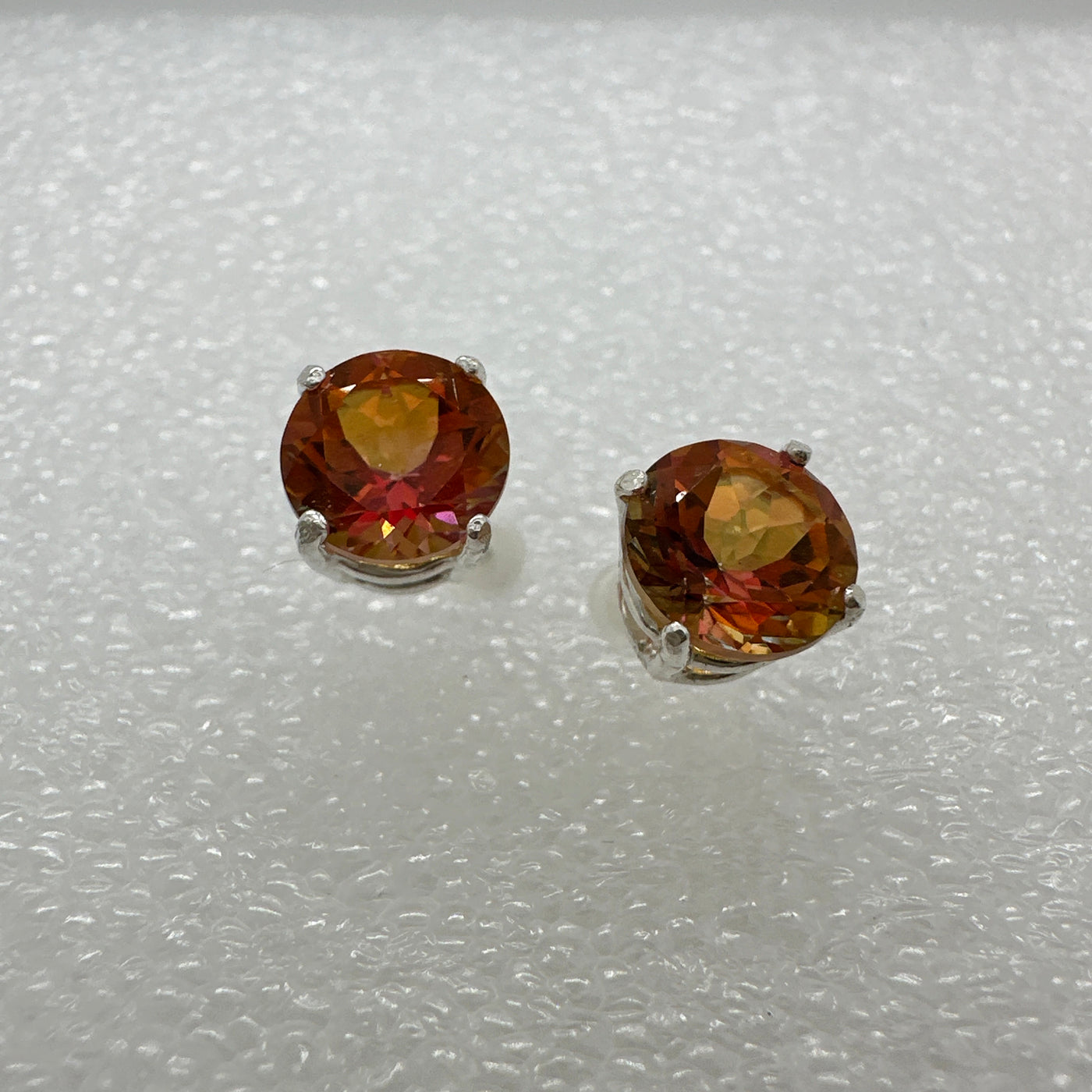 Anastasia topaz 8 mm and silver sterling cage earrings