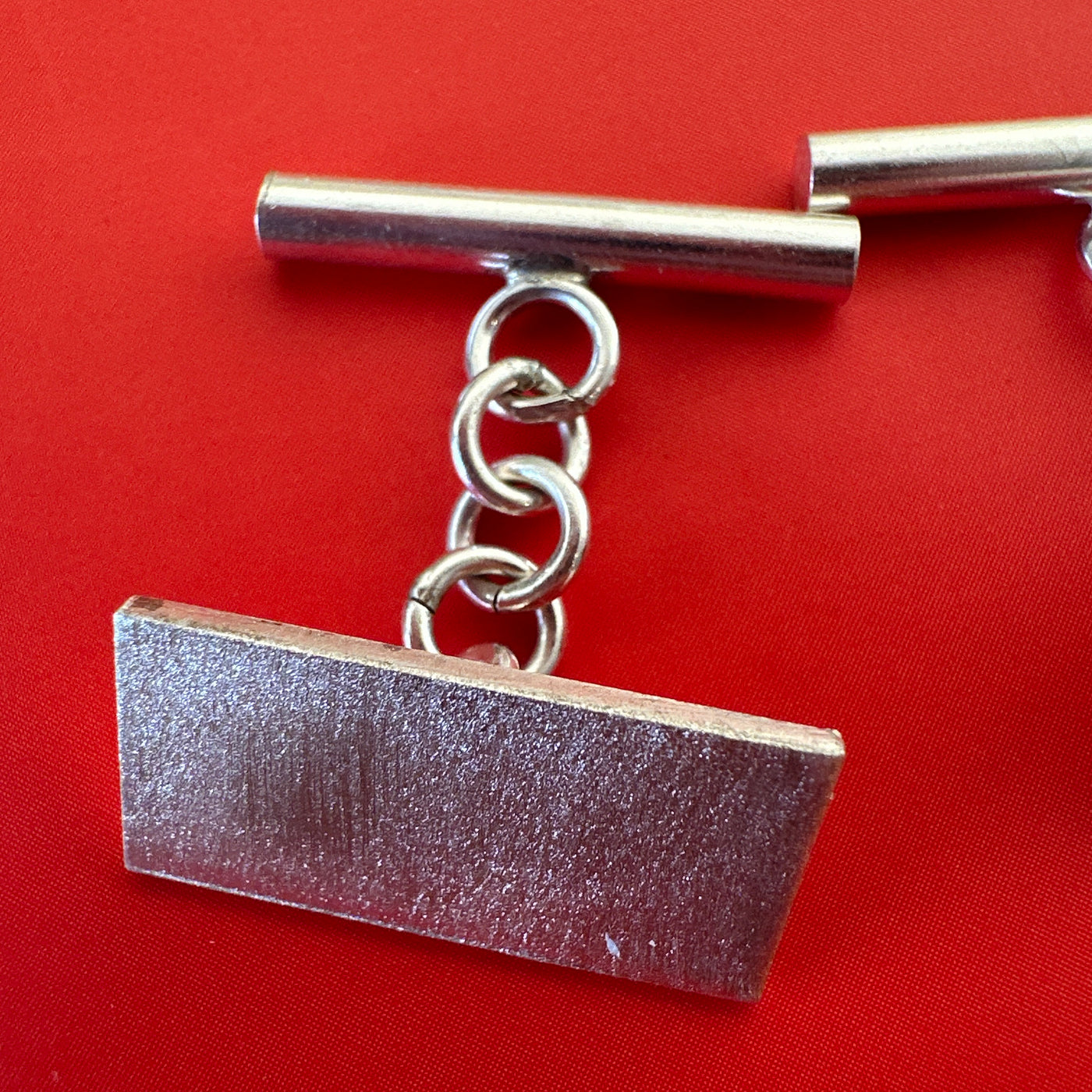 Silver square cufflinks (1 x 2 cm)