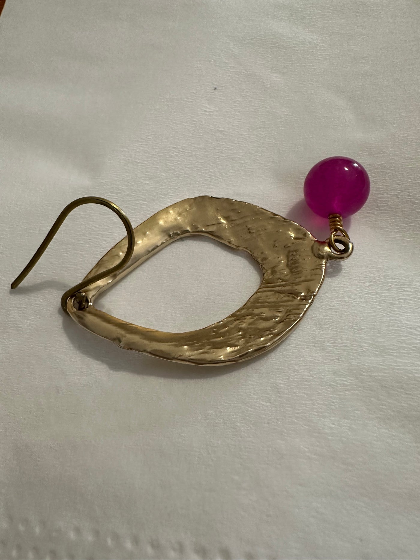 Purple giade earrings with Zama and brass