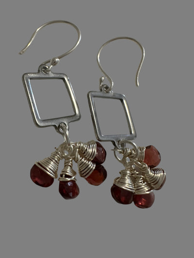 Boucles d'oreilles aigue-marine et argent