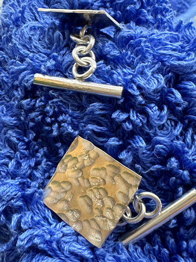 Silver square cufflinks (1.6 cm)