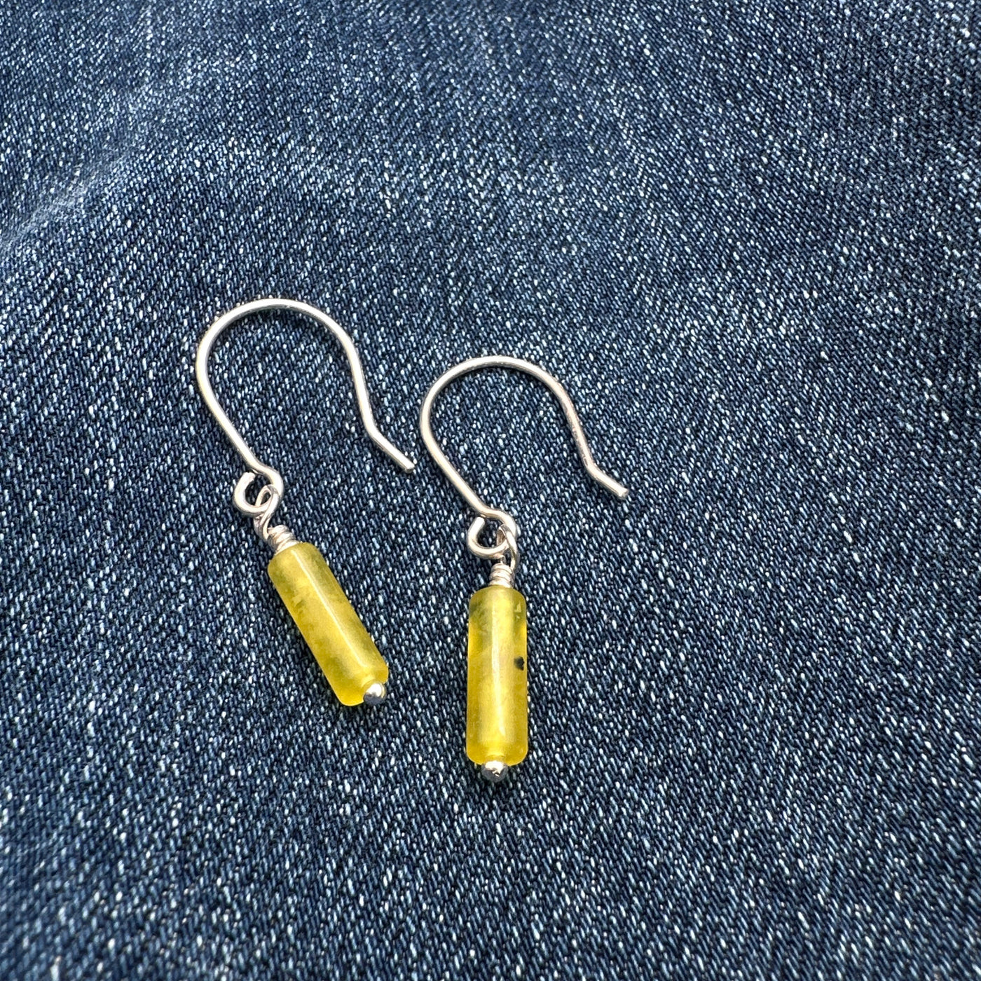 Silver and jade earrings