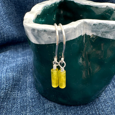 Silver and jade earrings