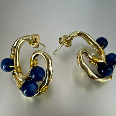 Bronze and kyanite earrings