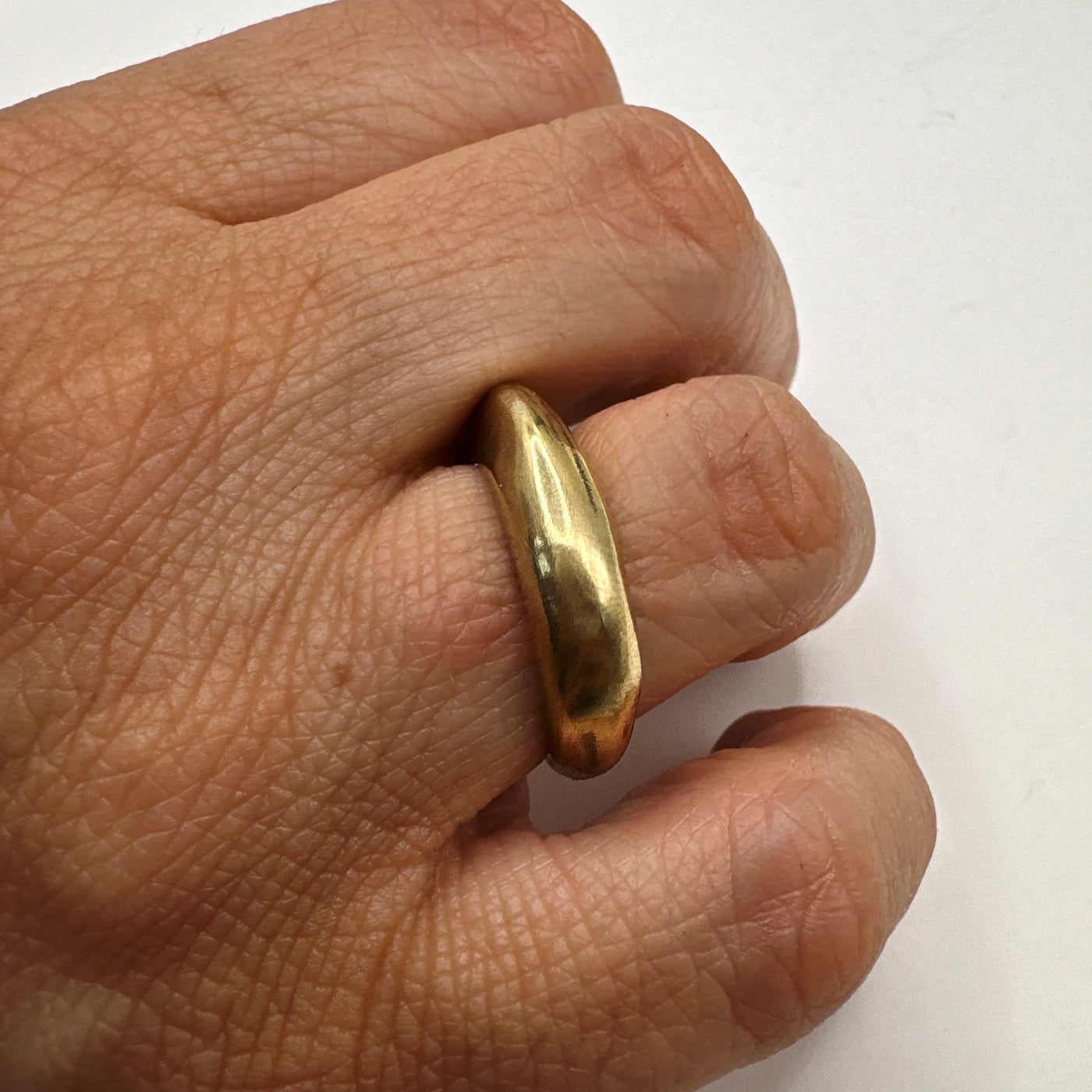 Brass ring casted from lost wax