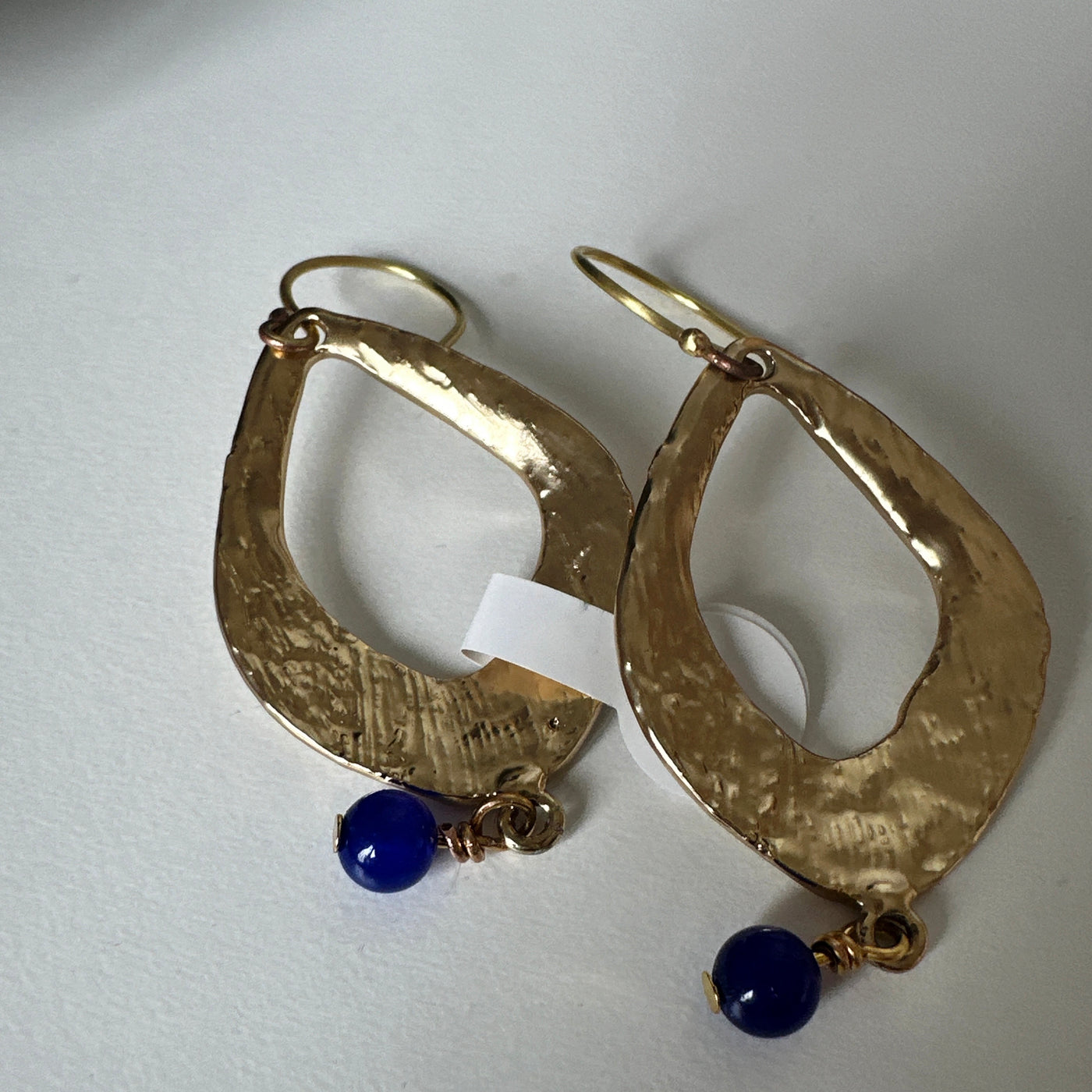 Zama romboid earrings with blue giade