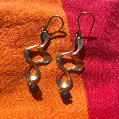 Boucles d'oreilles aigue-marine et argent