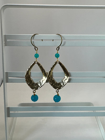 Light turquoise giada earrings with Zama and brass 