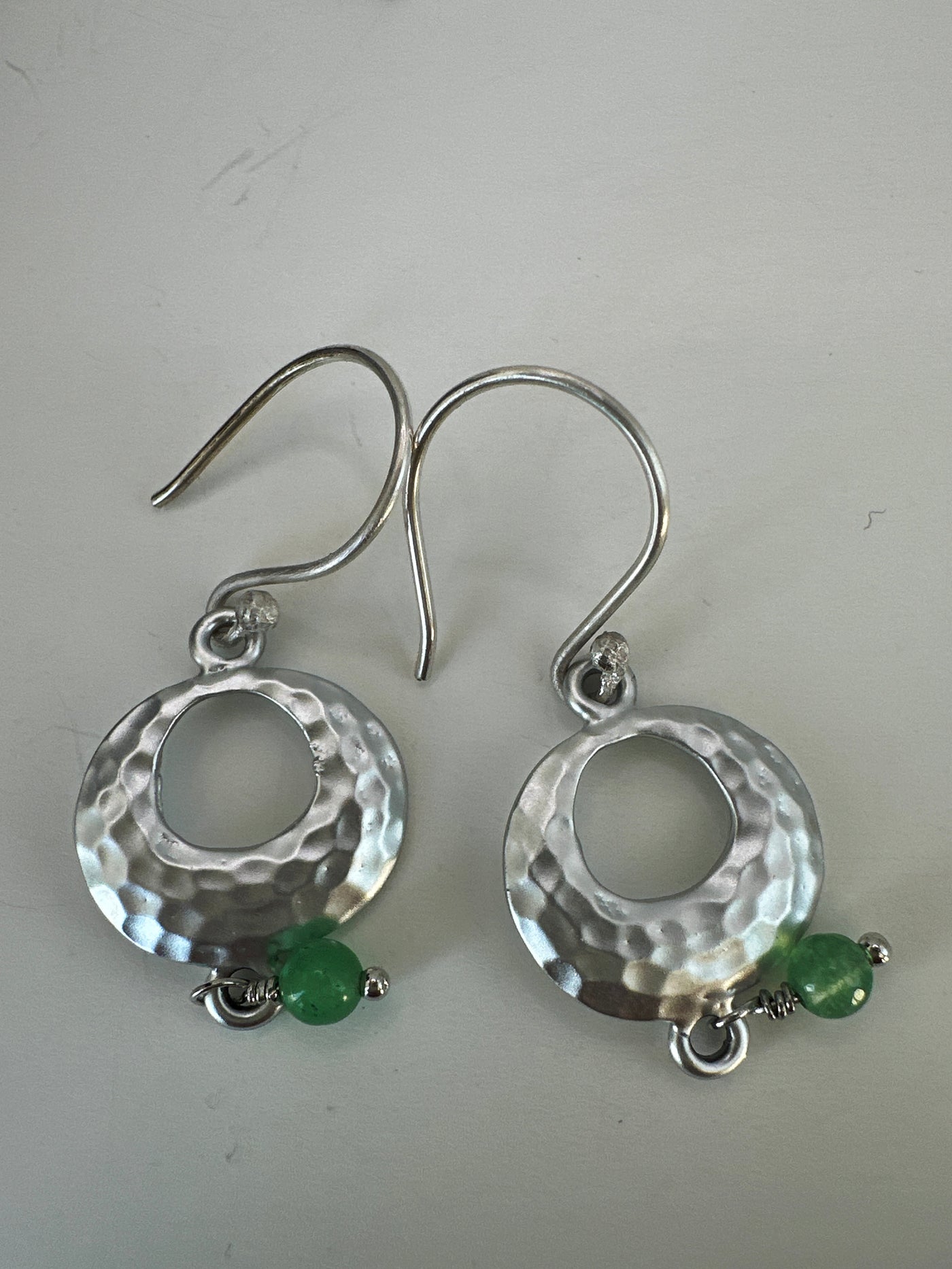 Small zama creole with green giada earrings