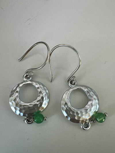 Small zama creole with green giada earrings