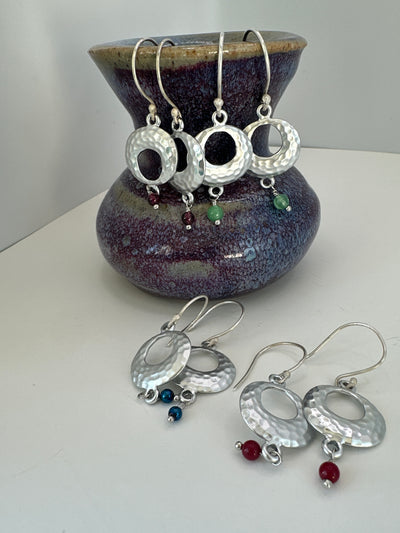 Small zama creole with green giada earrings