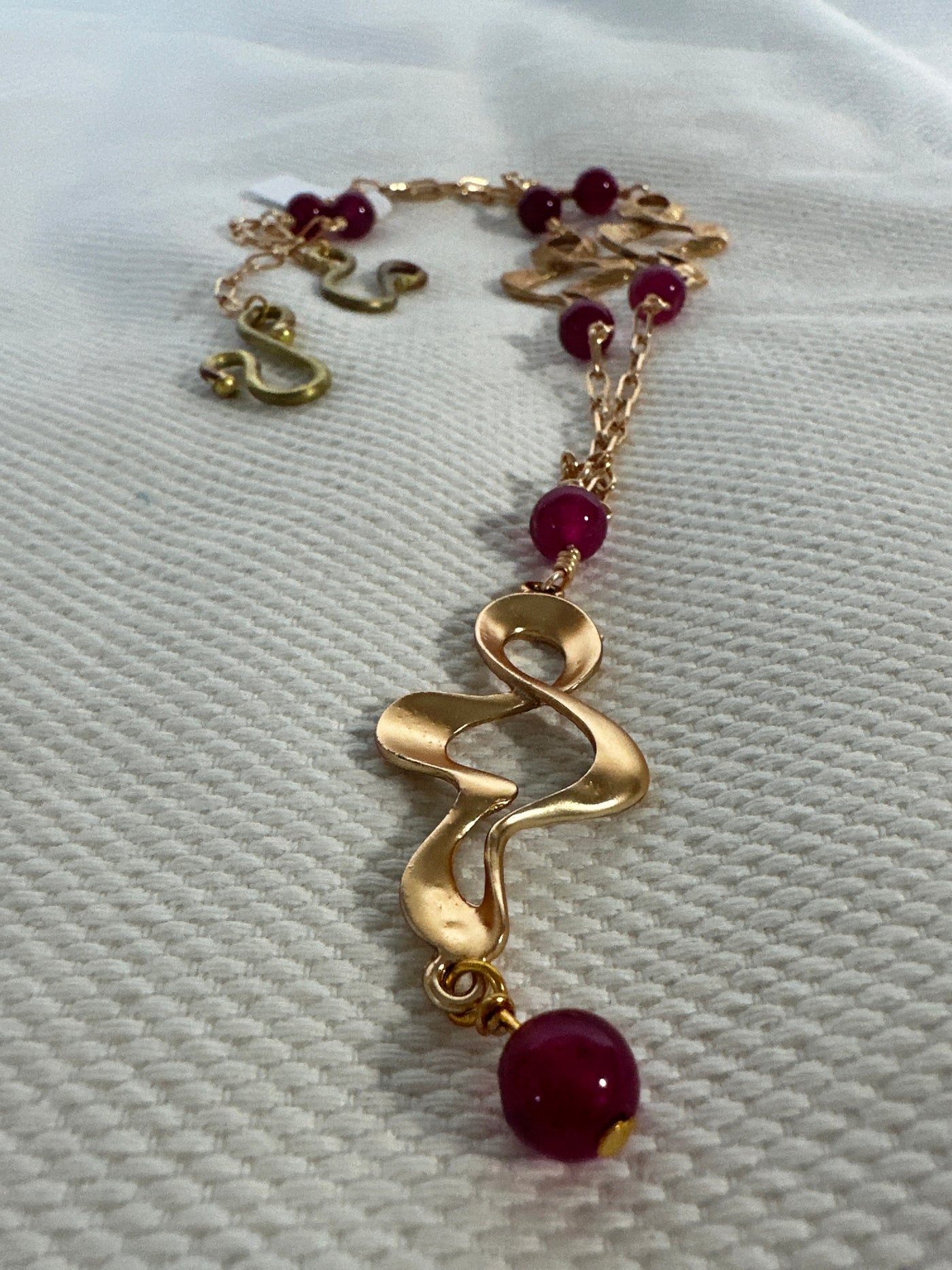 Purple giade necklace with Zama and brass