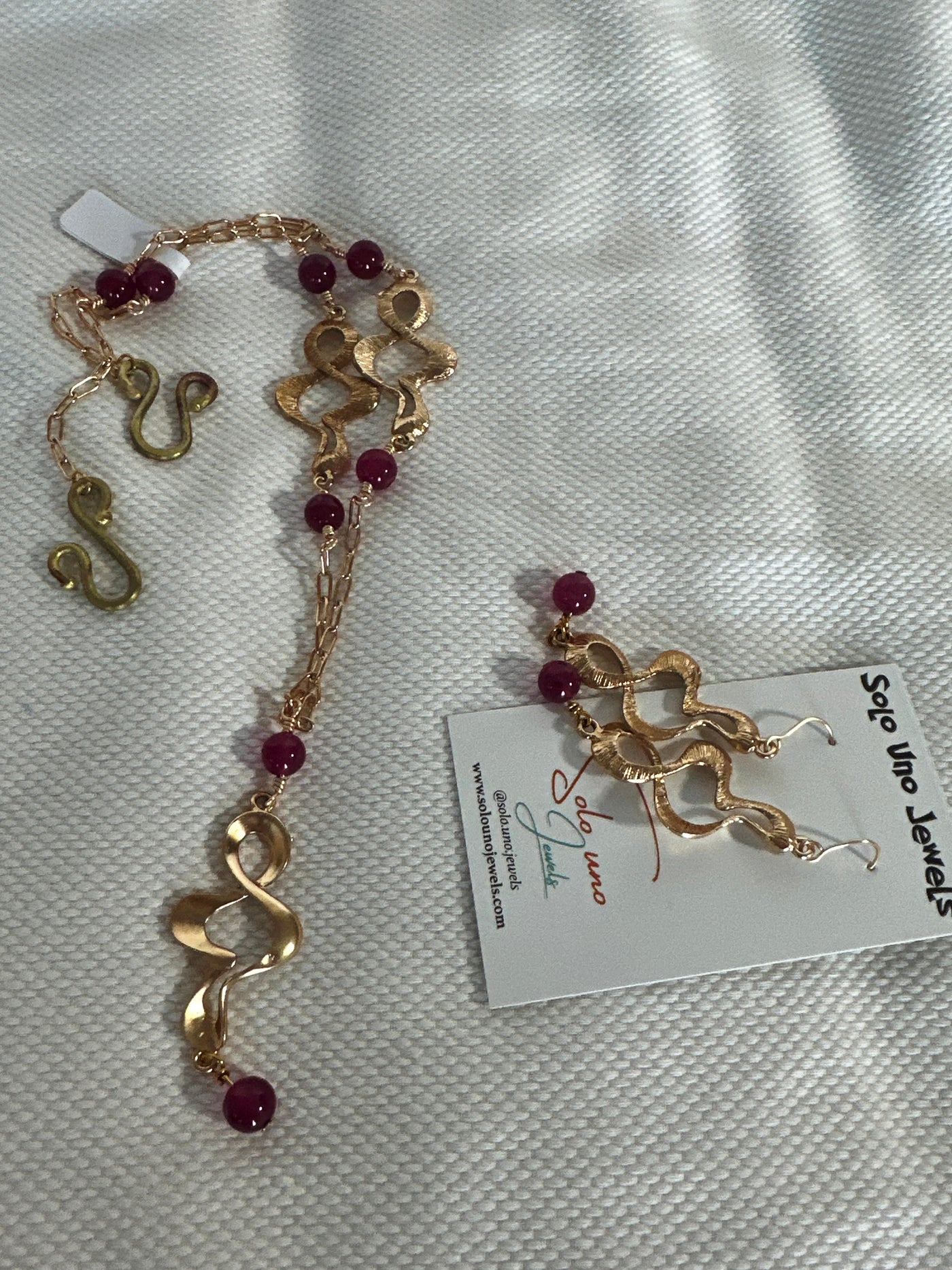 Purple giade necklace with Zama and brass