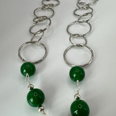 Round brass elements and imitation of birman jada pearls 14 mm necklace