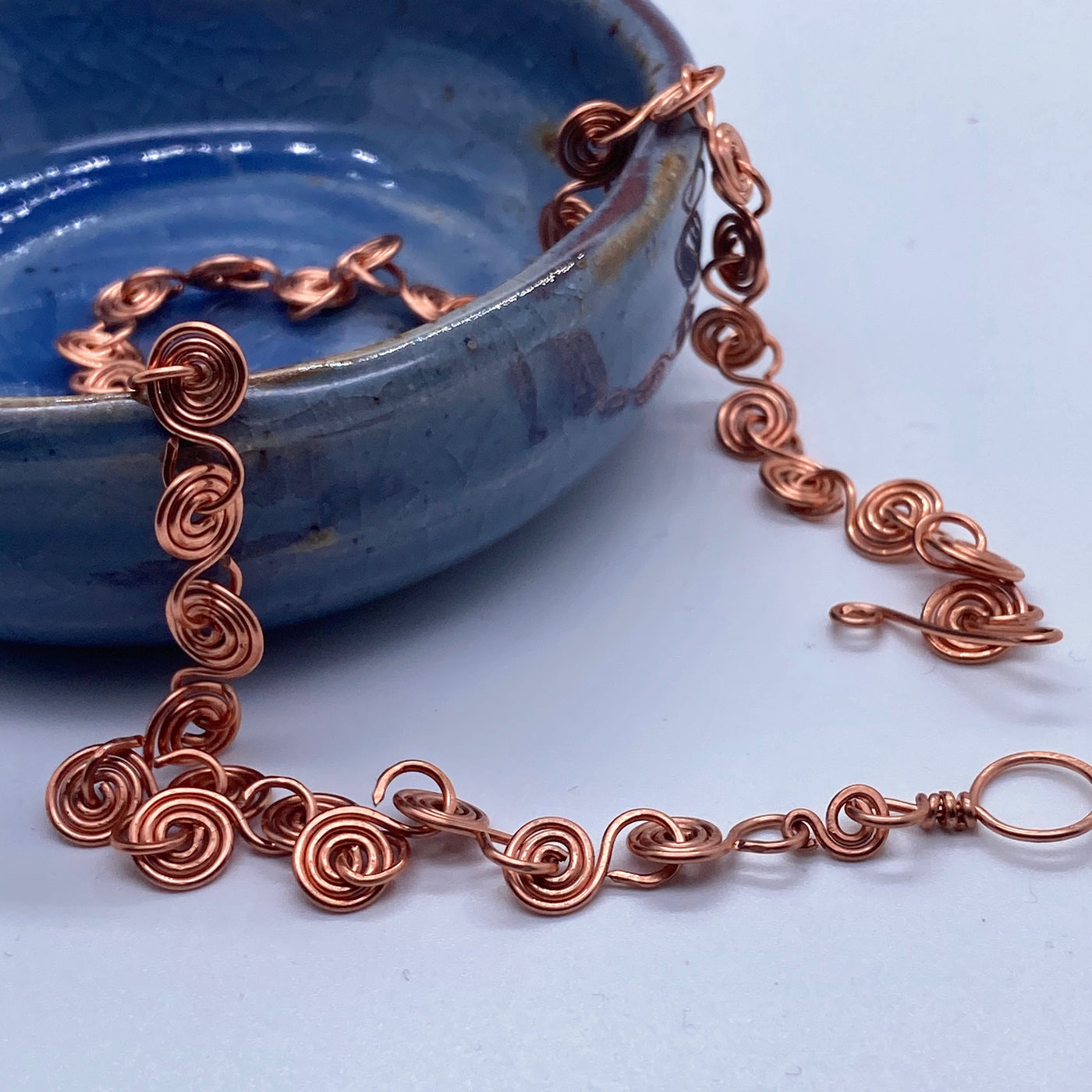 Copper spirals necklace.