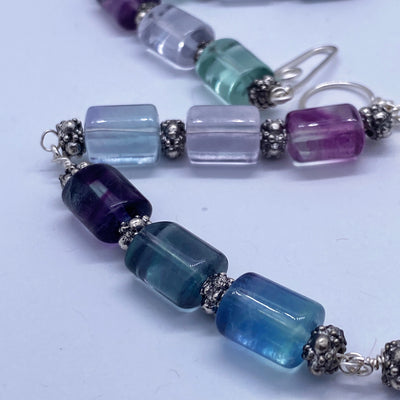Fluorite tubes necklace