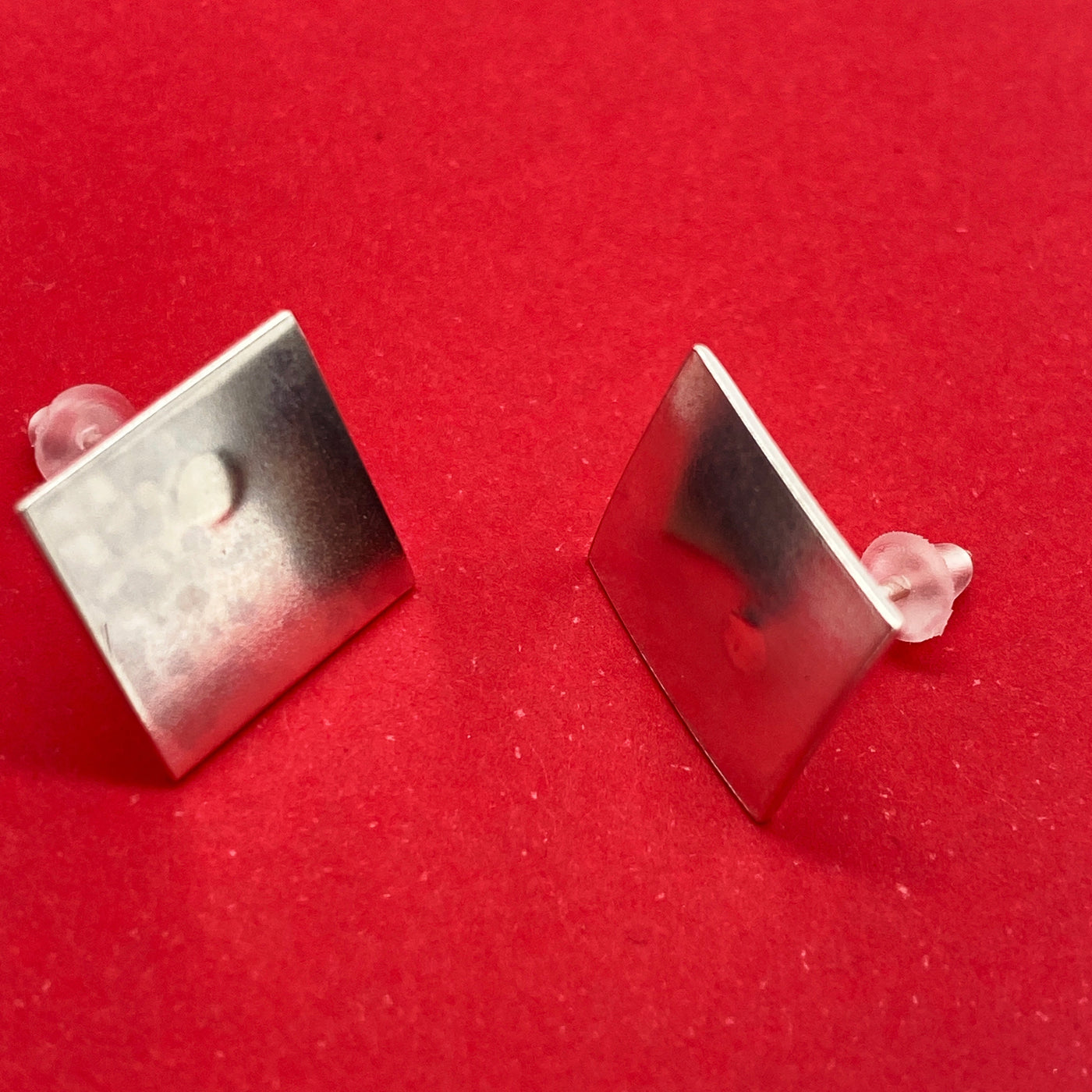 Square sterling silver studs 1 cm