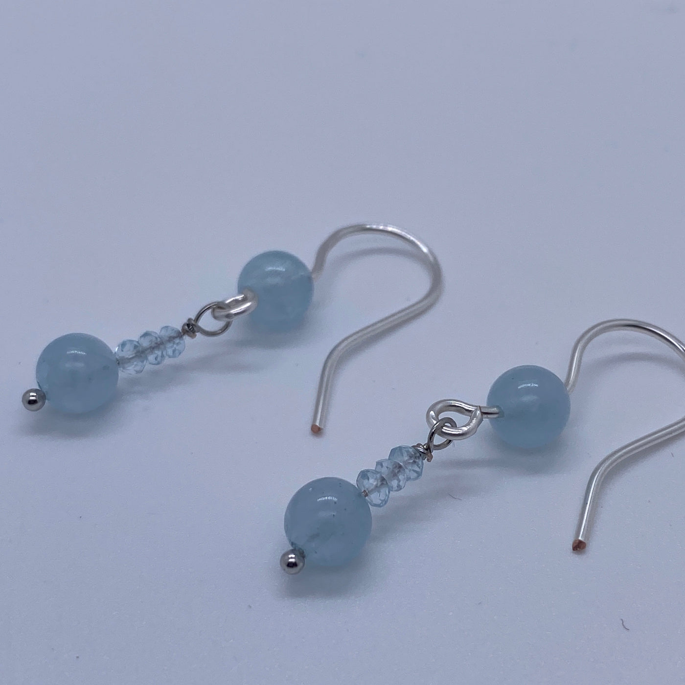 Aquamarine and silver earrings