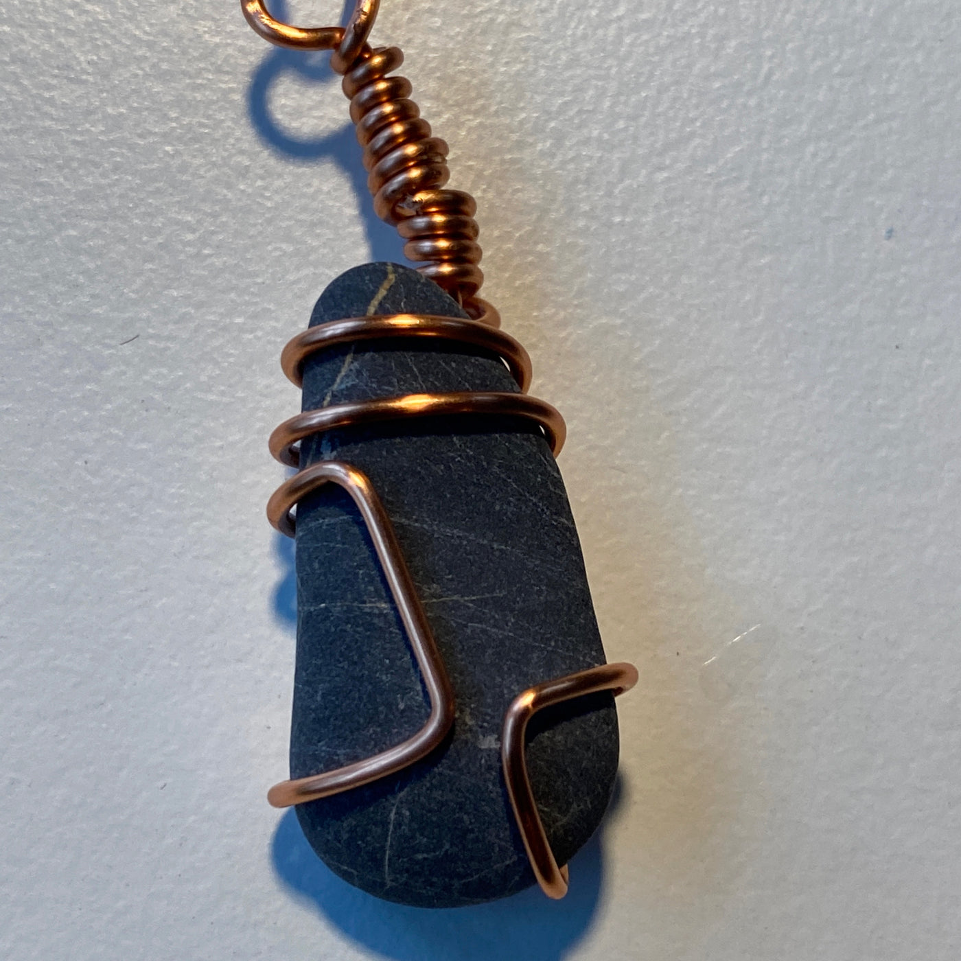 Black stone and wire