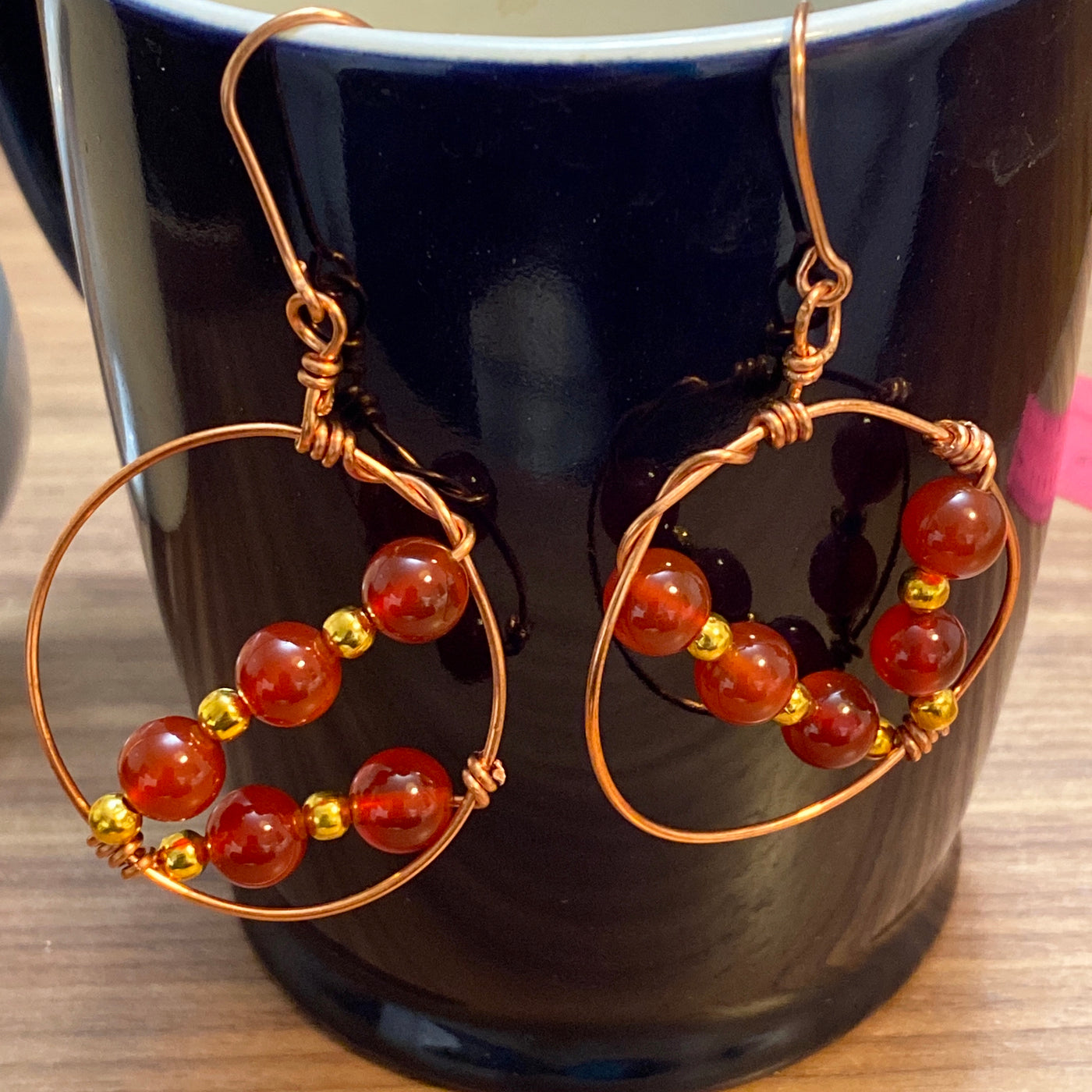 Carnelian and wire