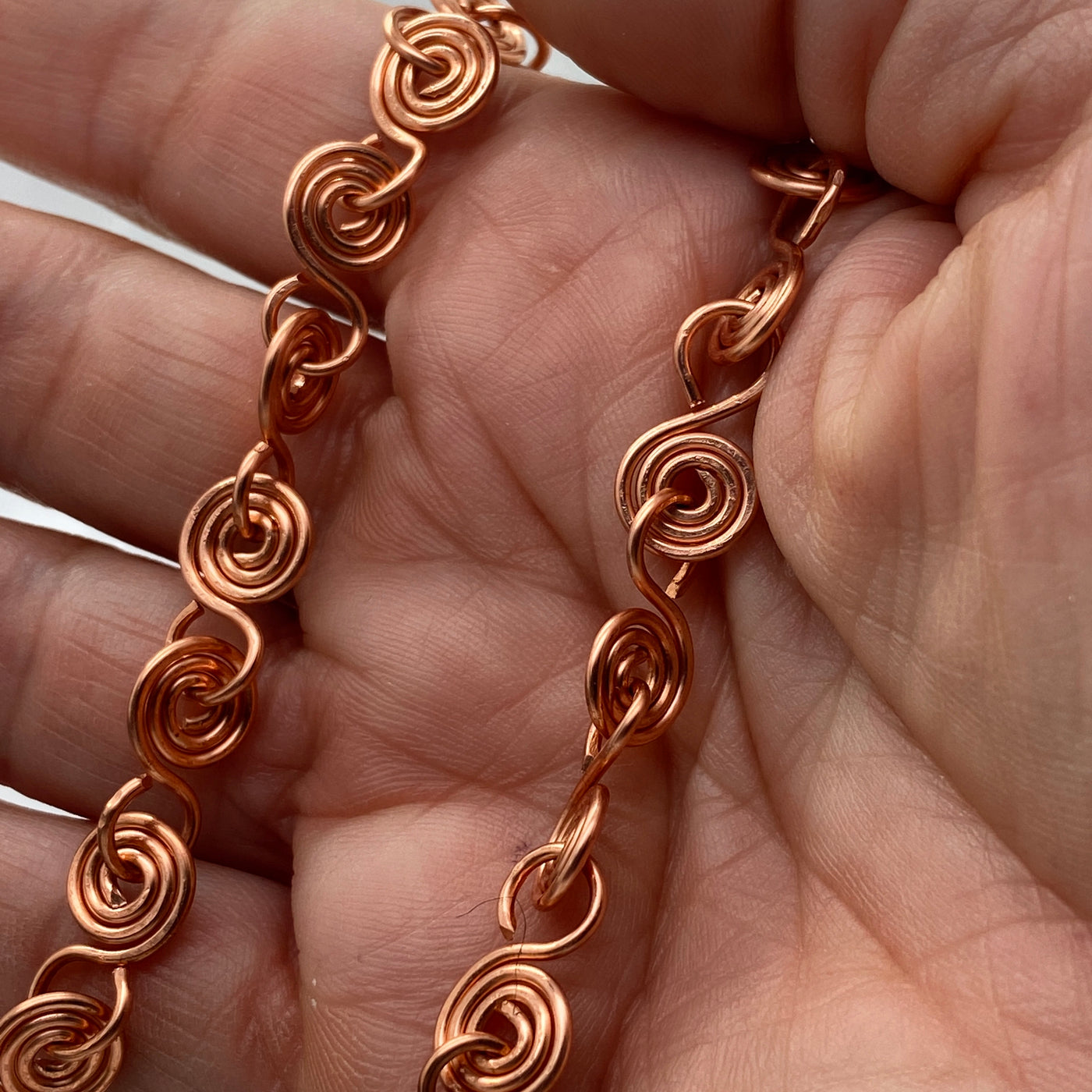 Copper spirals necklace. 