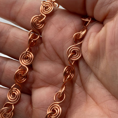 Copper spirals necklace. 