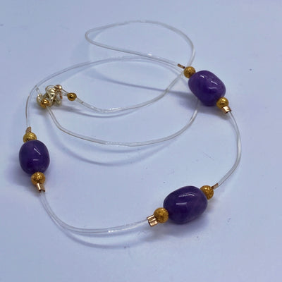 Naked necklace with amethysts