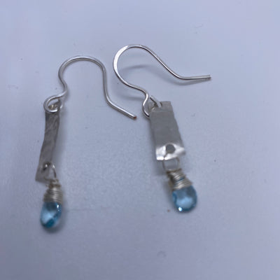 Sky blue topaz and silver earrings