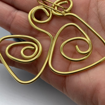 Brass abstract earrings. 