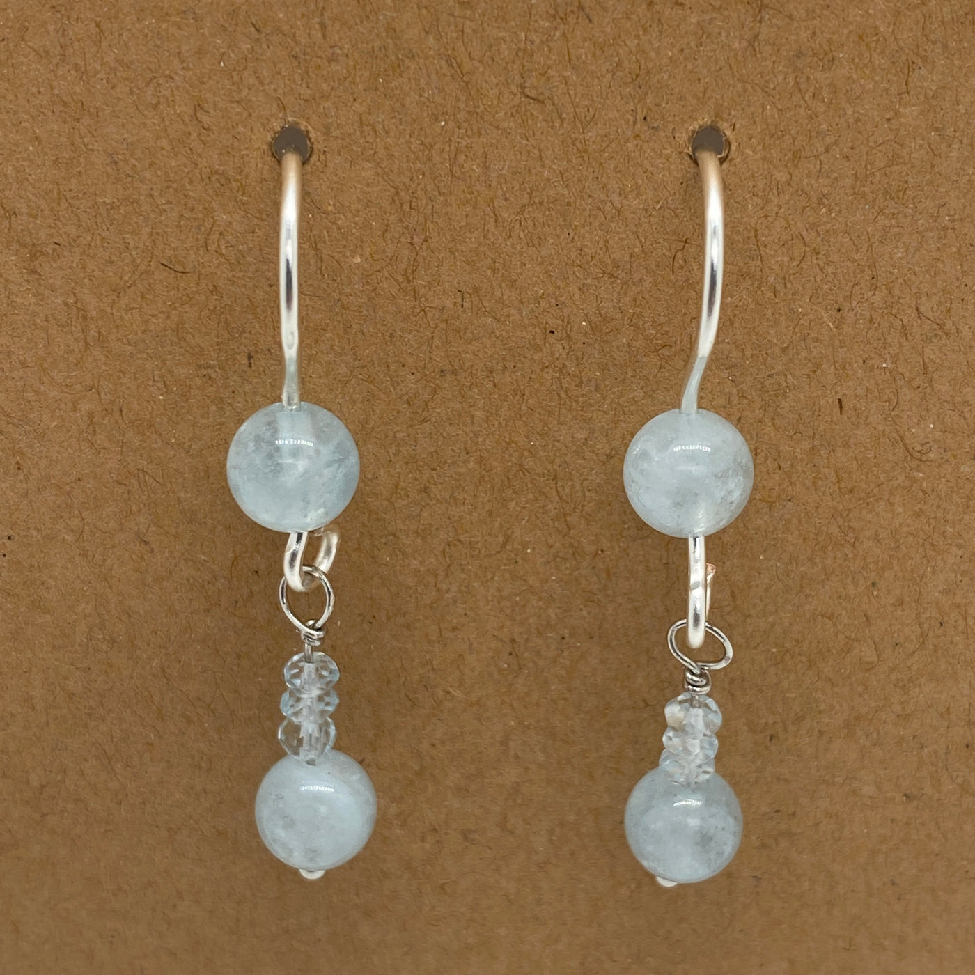 Aquamarine and silver earrings