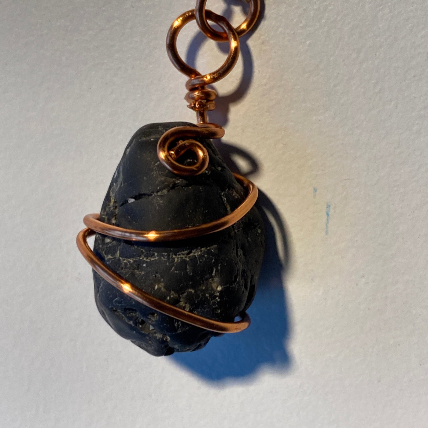 Black stone and wire