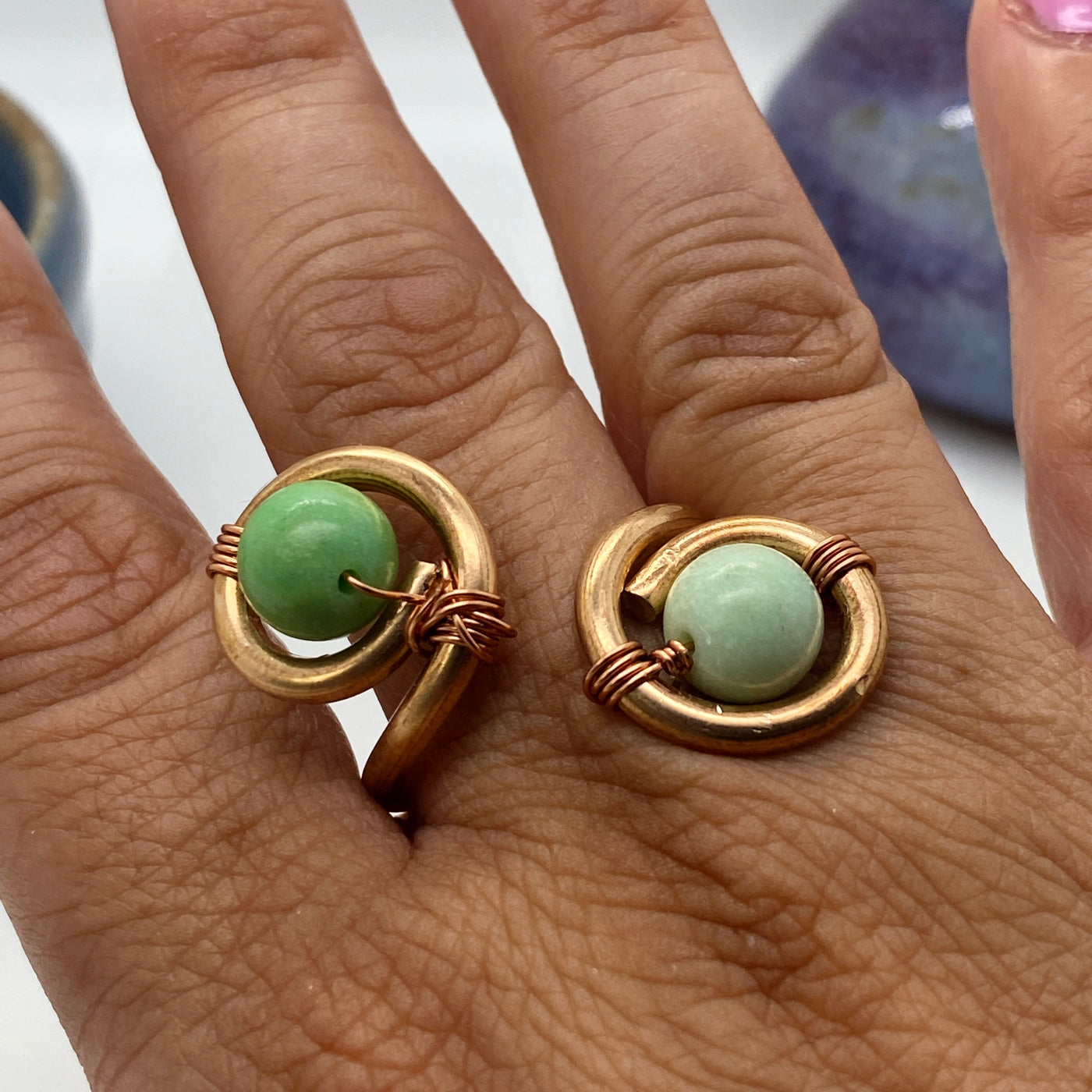 Yellow/green turquoise ring