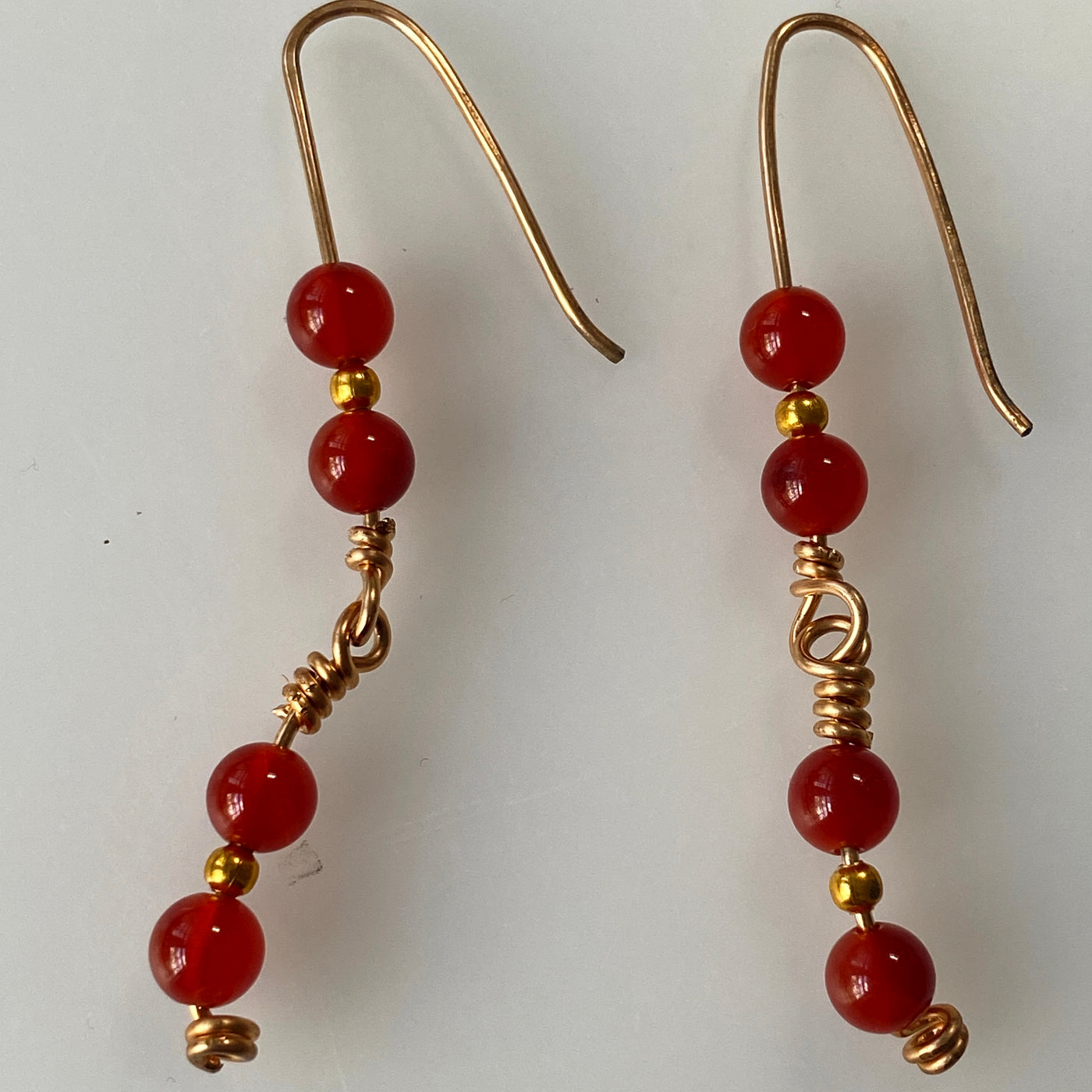 Red agate and wire