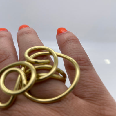 Brass ring n.10 size K-L