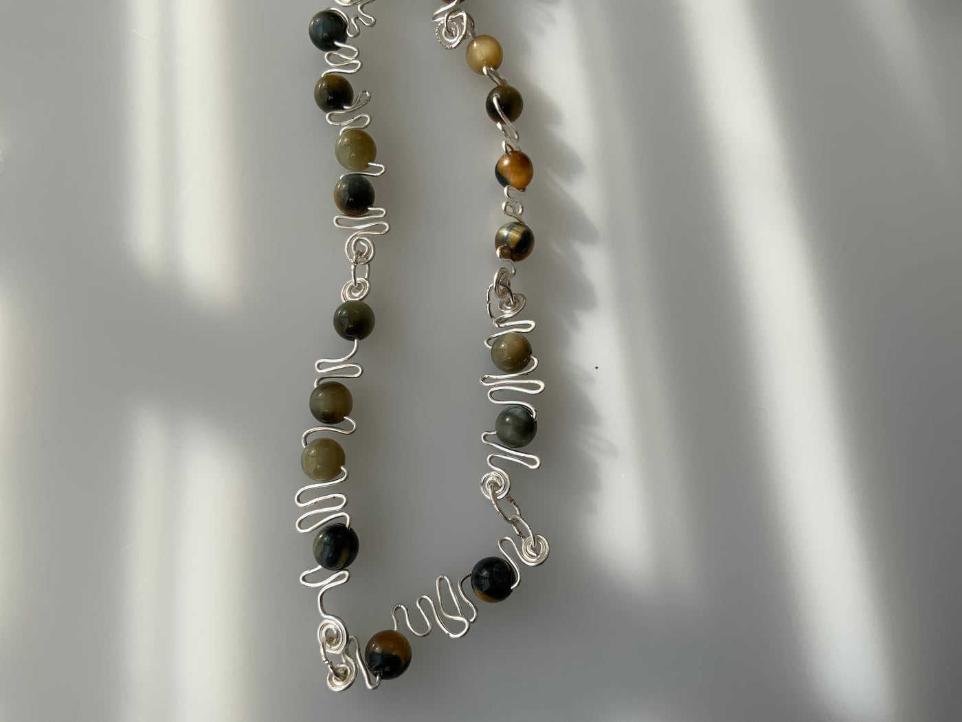 Tiger eye and wire necklace