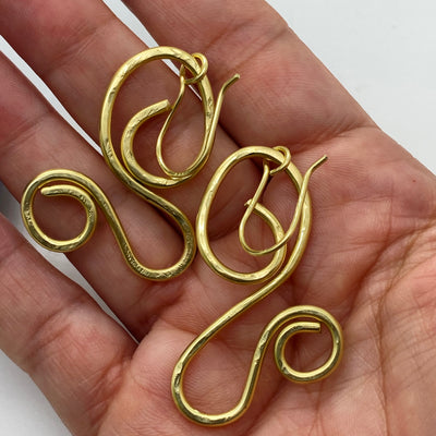 Brass abstract earrings medium