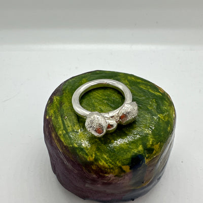 Sterling silver ring featuring granulations# 2 Ring is size M