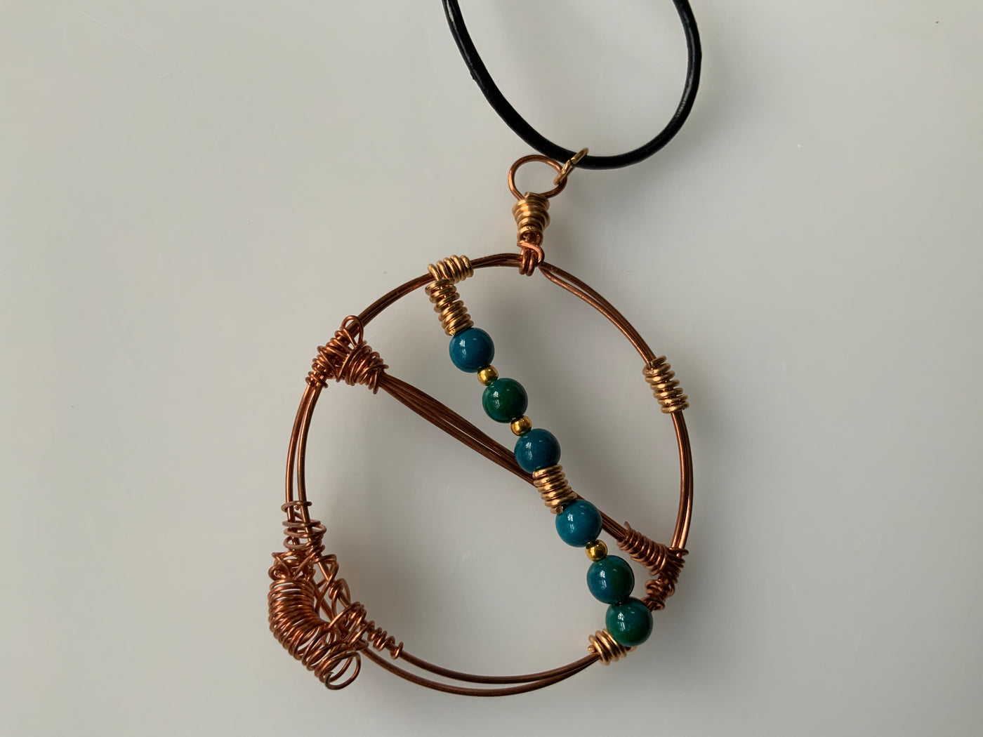 Crysicolle and copper pendant