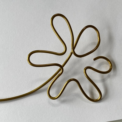 Brass rigid flower necklace